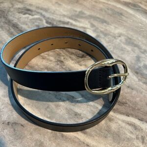 Express Black Belt with Gold Buckle